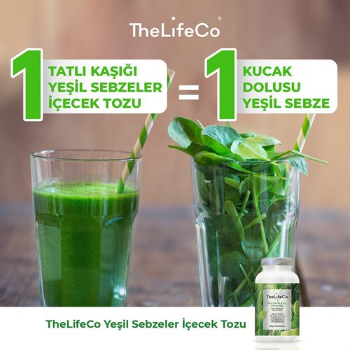 TheLifeCo Yeşil Sebzeler İçecek Tozu 180 gr